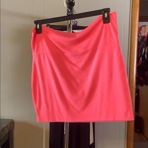 Neon pink mini skirt